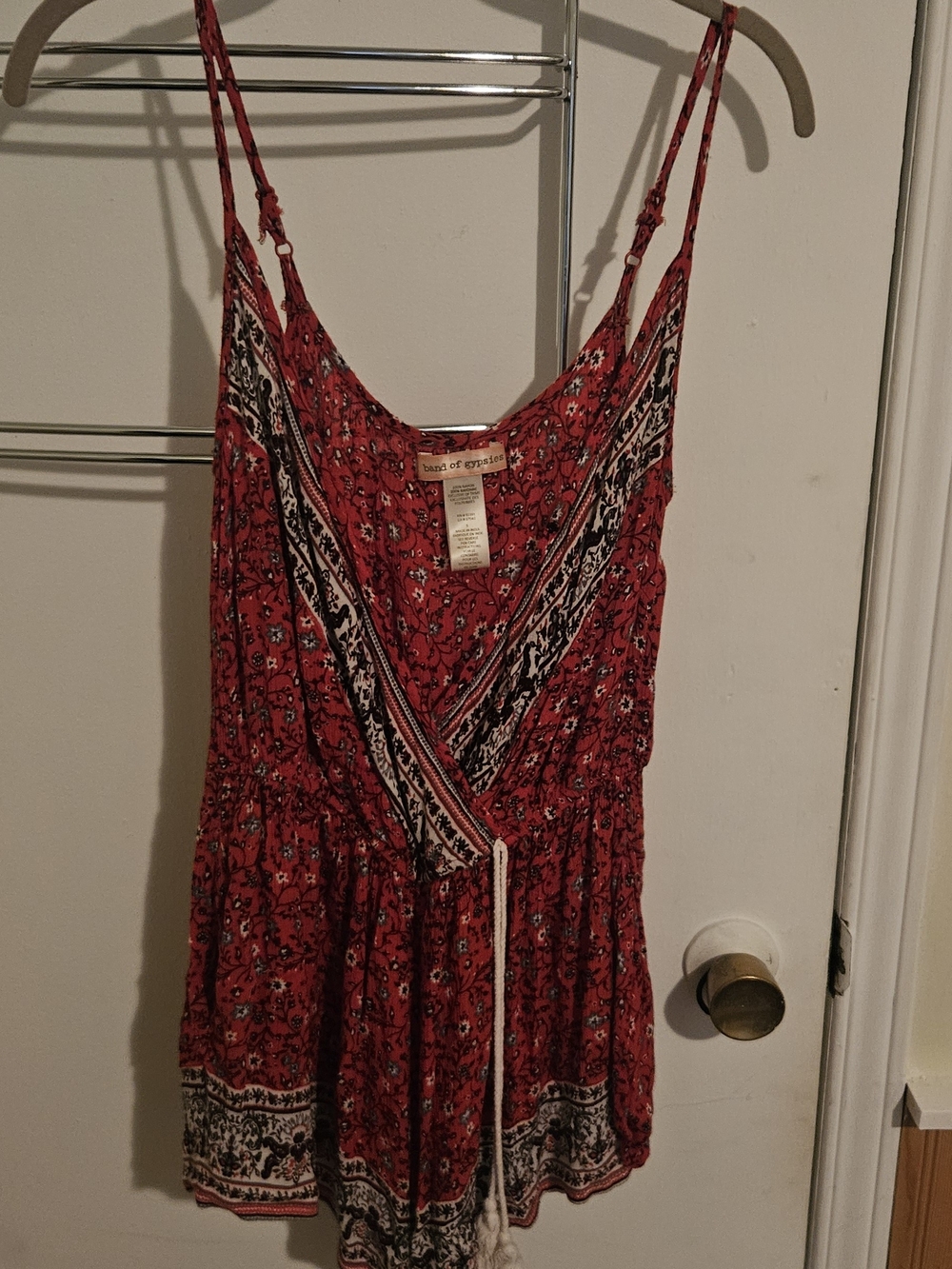 Band of Gypsies Red Floral Print Romper